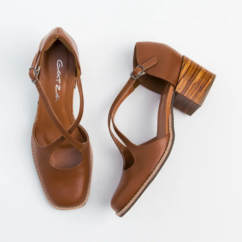 Paula Caramel Leather Pumps
