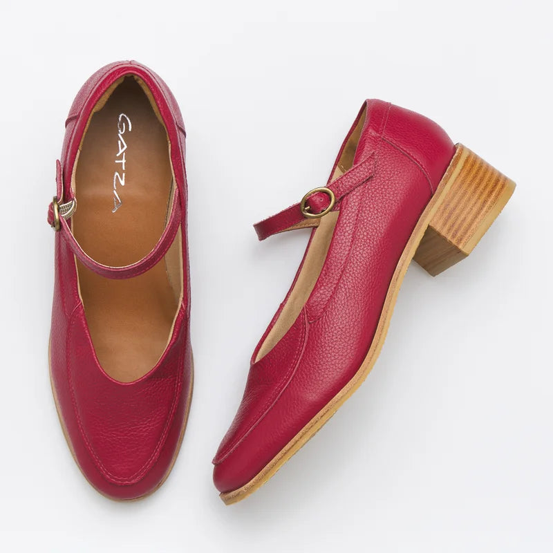 Talia leather Pump - cherry