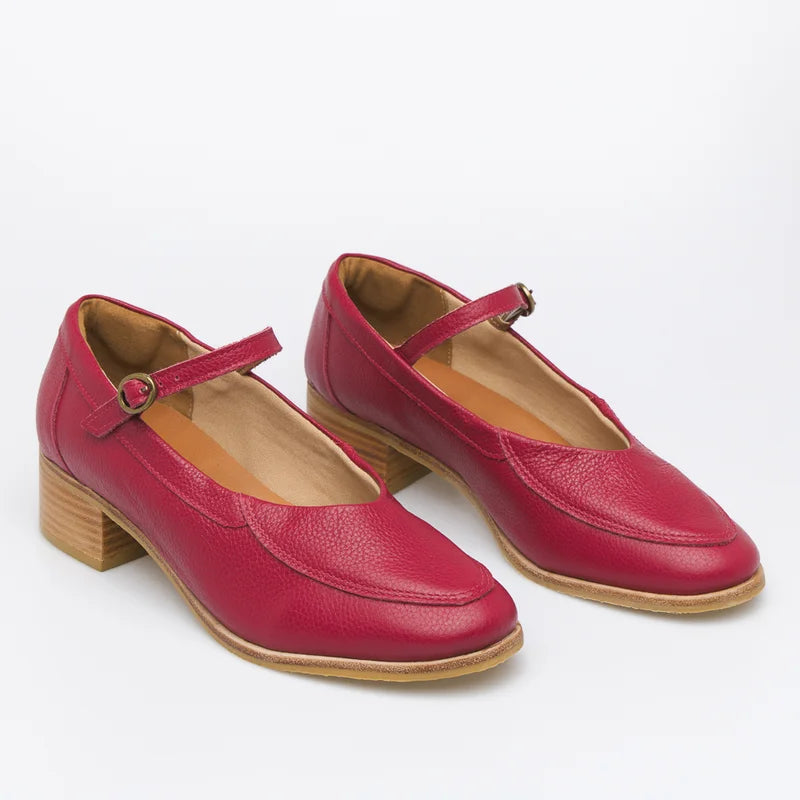 Talia leather Pump - cherry