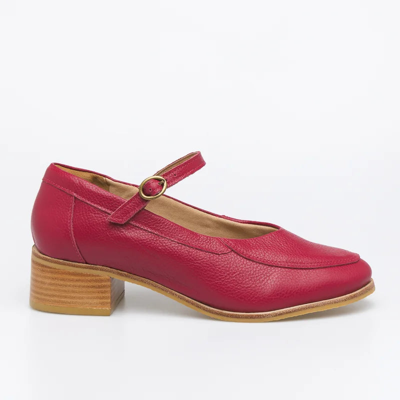 Talia leather Pump - cherry