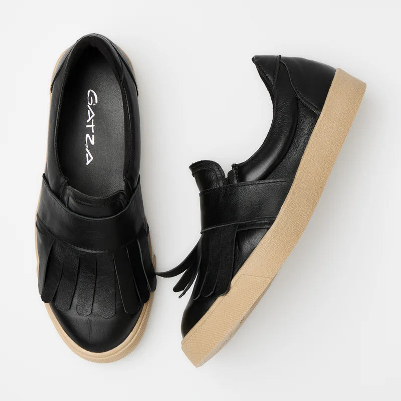 Leather Fringe Sneaker - Off-White