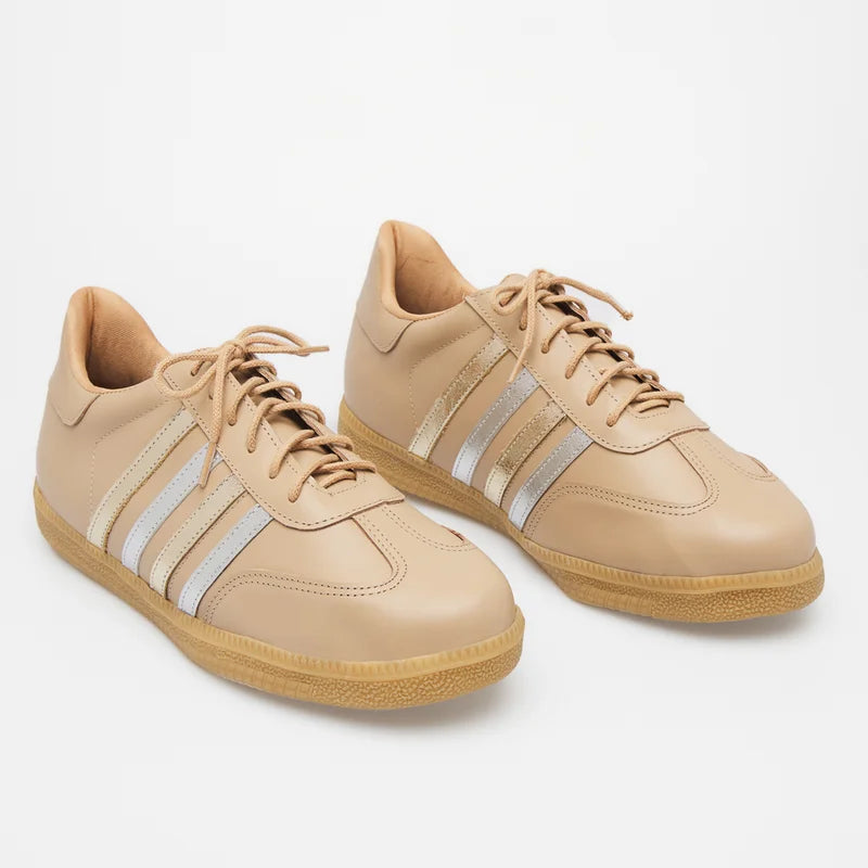 Leather Striped Sneaker - Sand