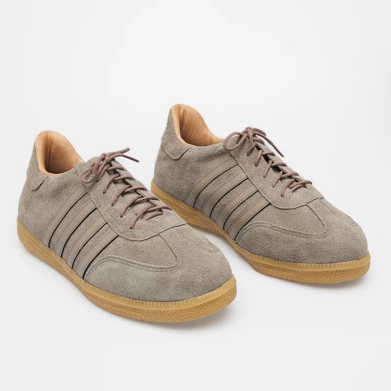 Leather Striped Sneaker - Gray