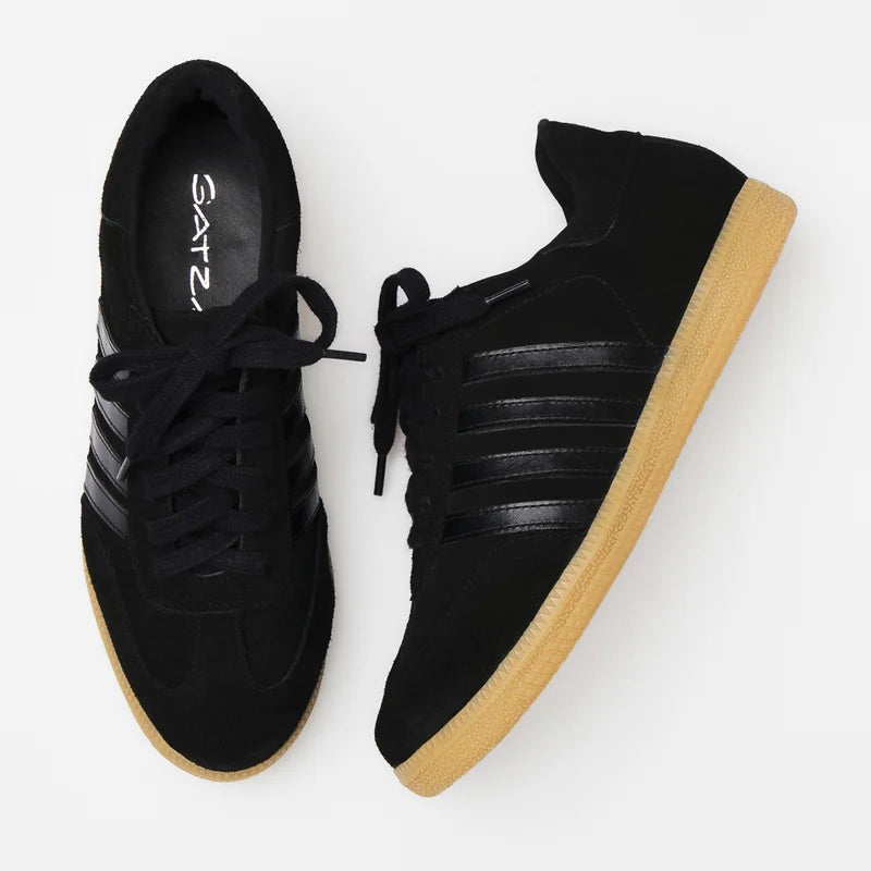 Leather Striped Sneaker - Beige