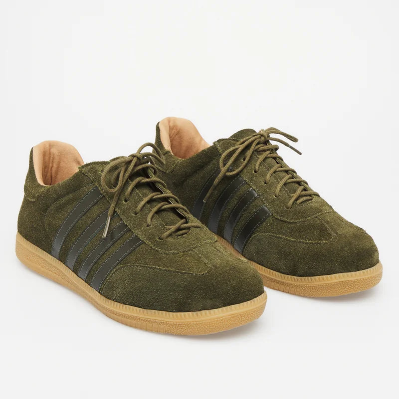 Leather Striped Sneaker - Freen