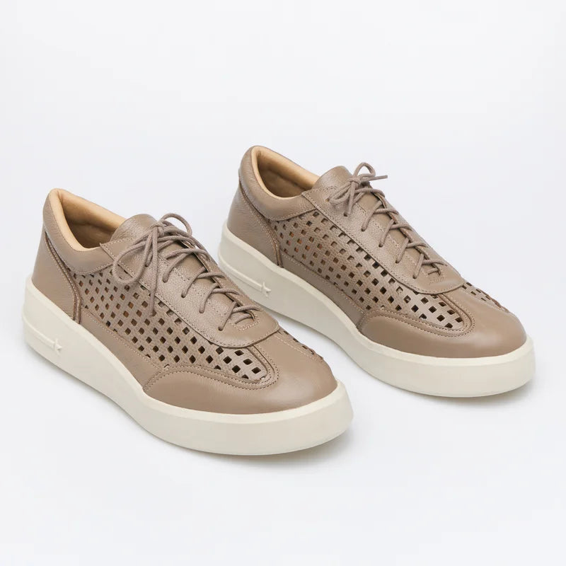 Checkered Leather Sneakers -  Sieno